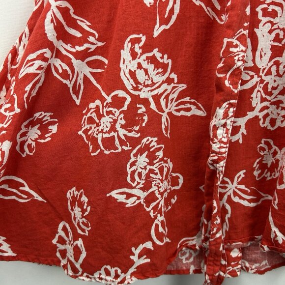 Free People Women’s Size 10 A Thing Called Love Linen Blend Mini Dress Red - Picture 14 of 16